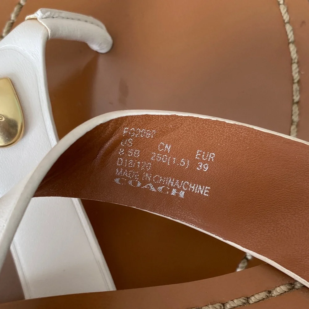 Coach Women's White and Brown Sandals - Picture 11 of 12